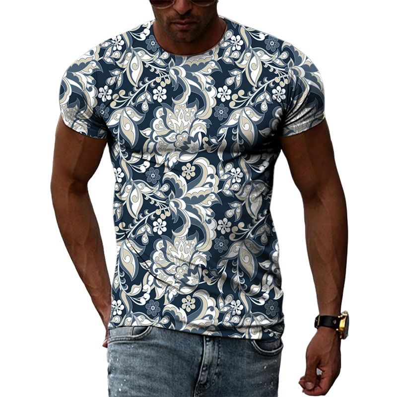 Y2K Ethnic Fashion - T-shirt Homme Grande Taille Style Ethnique