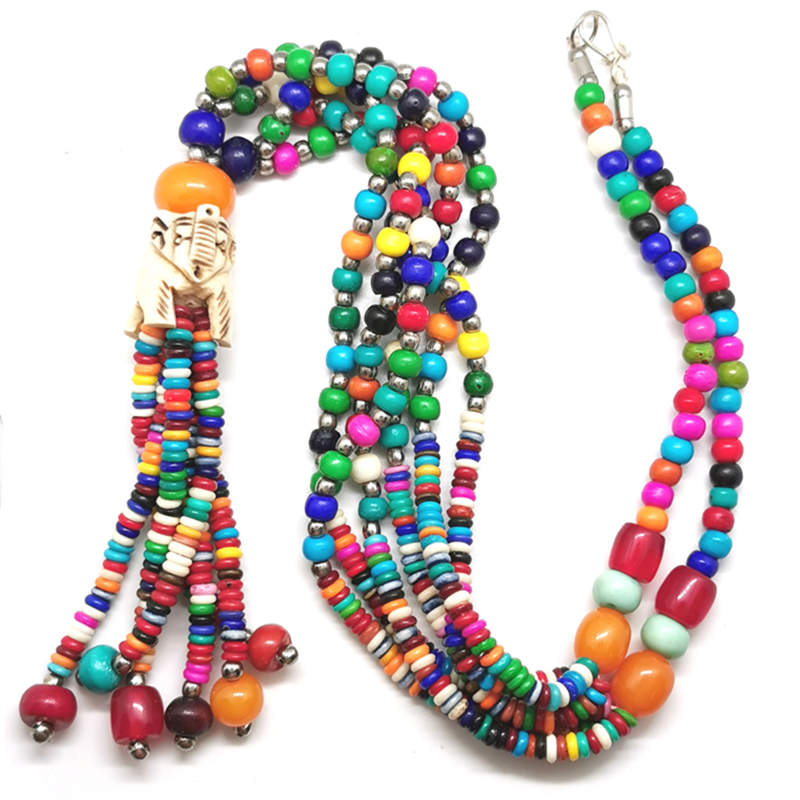 Ethnic Fashion Com - Bijoux Tibétains Arc-en-ciel Yak Sophia, Collier