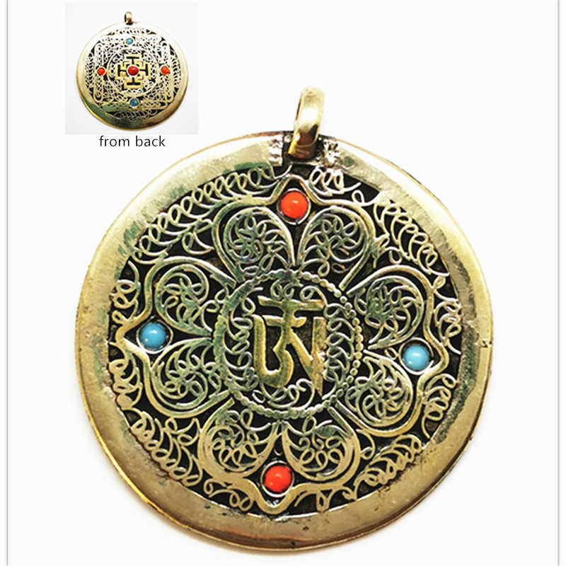 Ethnic Fashion Com - Pendentifs ronds en cuivre avec mandala,