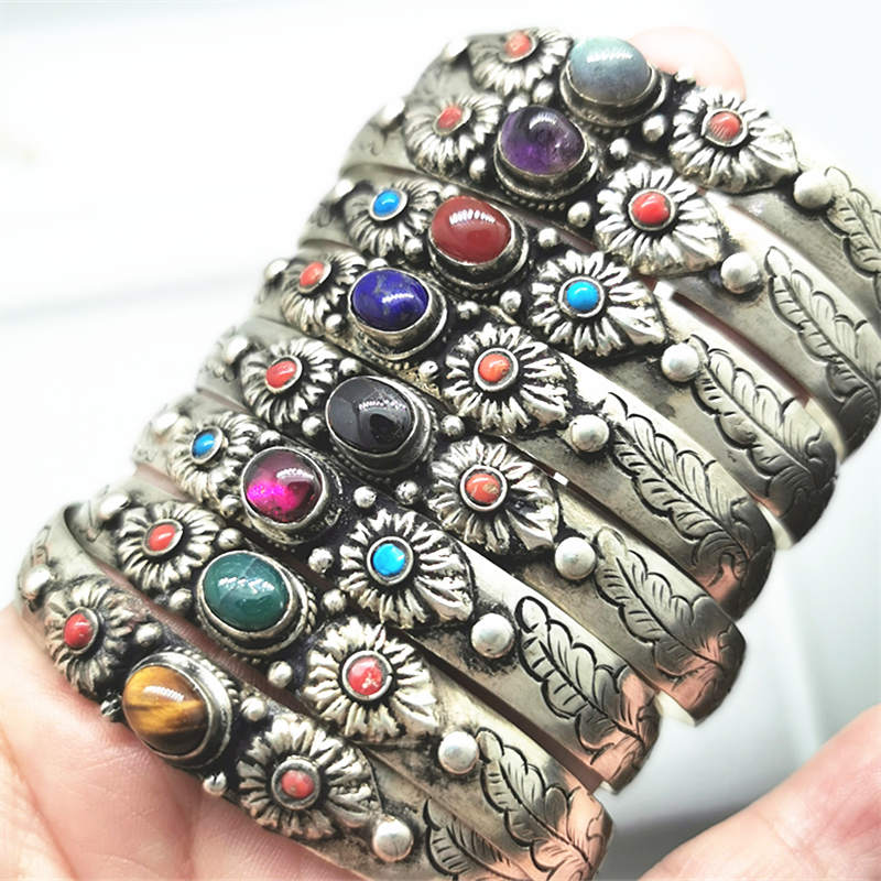 Ethnic Fashion Com - ReconVintage BB-398 ouvert manchette bracelet cuivre