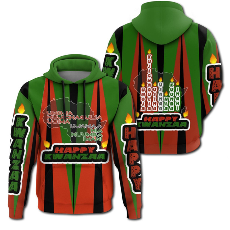 Y2K Ethnic Fashion - Sweats à capuche africains Kwanzaa College