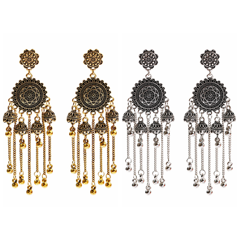 Ethnic Indian Fashion - Boucles d'oreilles classiques rétro géométriques à