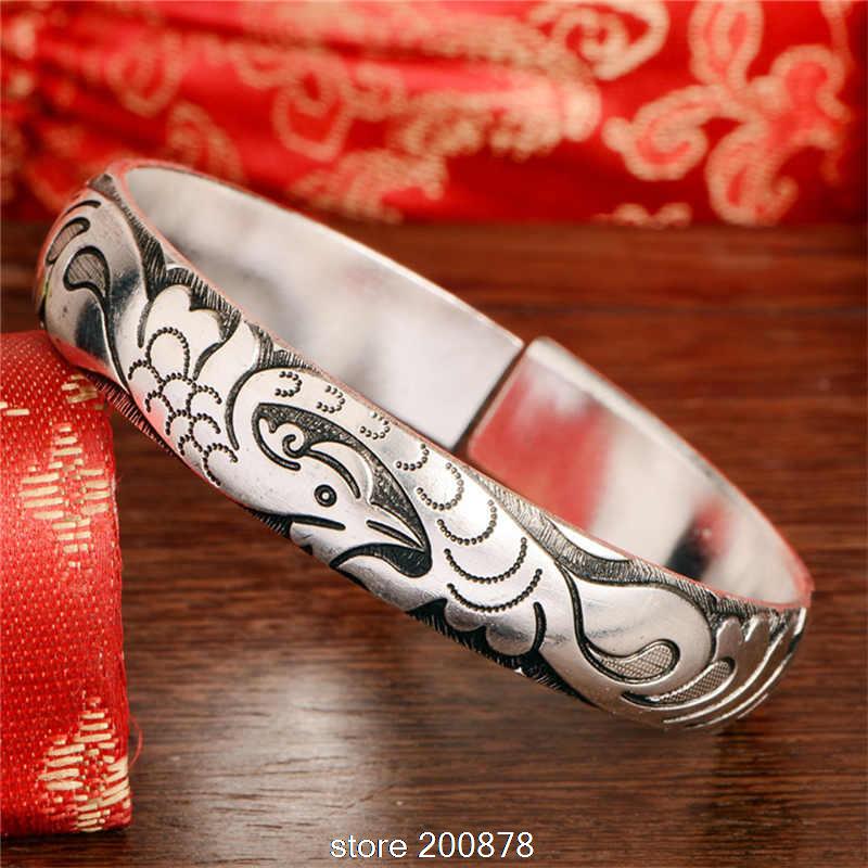Ethnic Fashion Com - Bracelets tibétains Phenxi Totem, manchette ouverte,