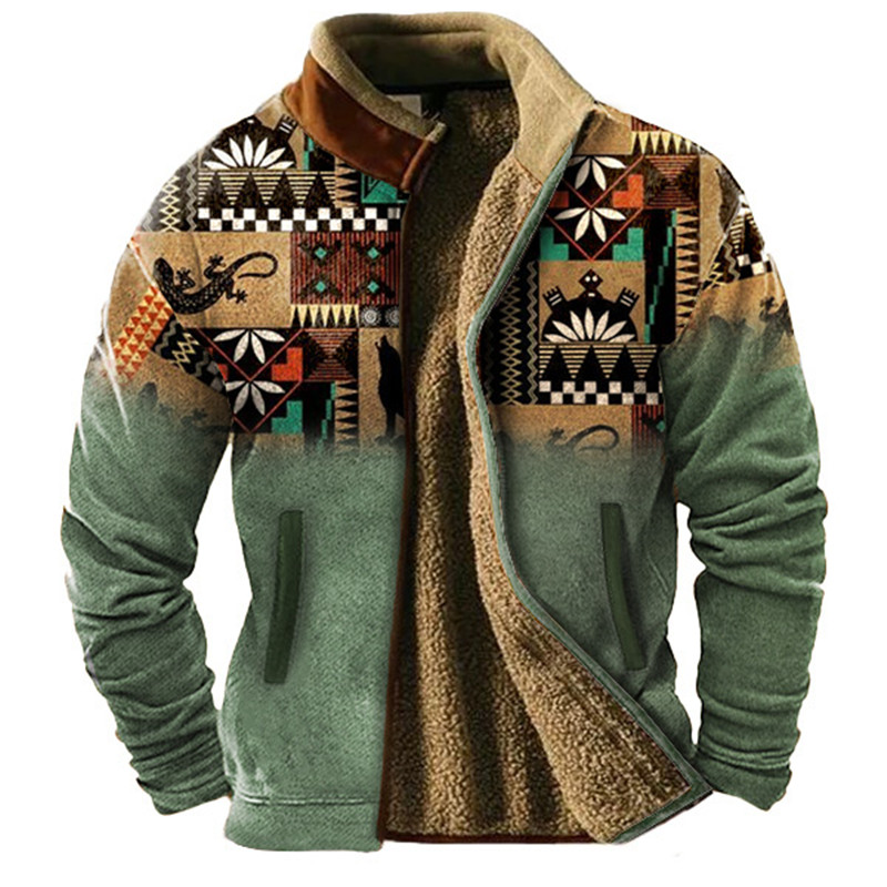 Ethnic Wear Men'S Fashion - Veste d'hiver doublée de laine à