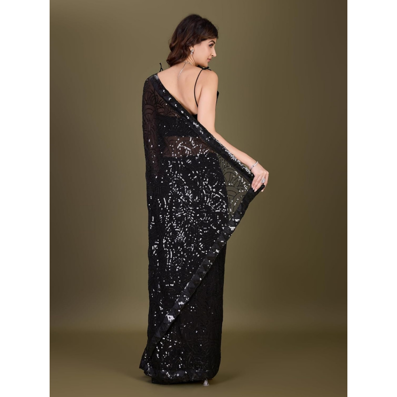 Sari en Georgette brodé de seq - Saree Georgette Women avis et prix