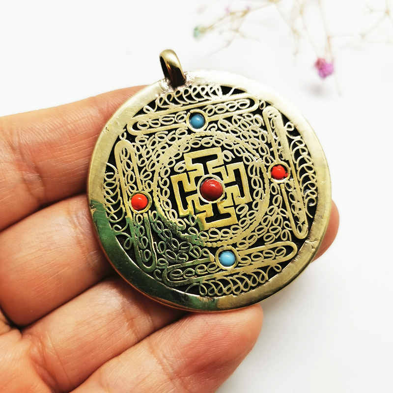Pendentifs ronds en cuivre ave - Ethnic Fashion Com avis et prix