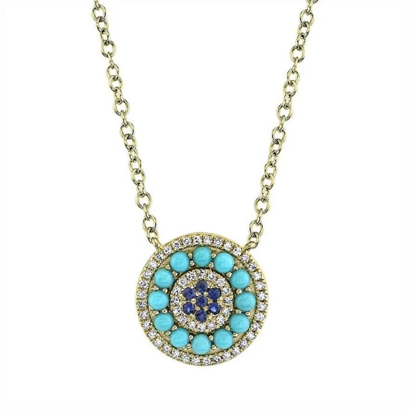 Collier Pendentif Rond Bohème  - Fashion Show Ethnic Wear avis et prix