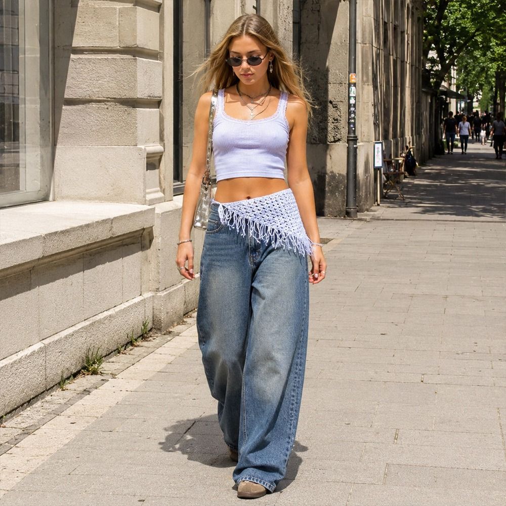 Ceinture à franges tendance Y2 - Y2K Ethnic Fashion avis et prix